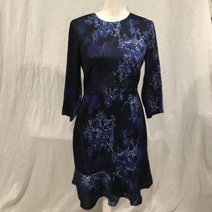 Banana REPUBLIC black and navy blue floral dress